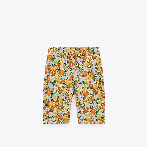 Zara 2 pieces matching set floral print crop top & bike shorts NWT - Picture 4 of 4